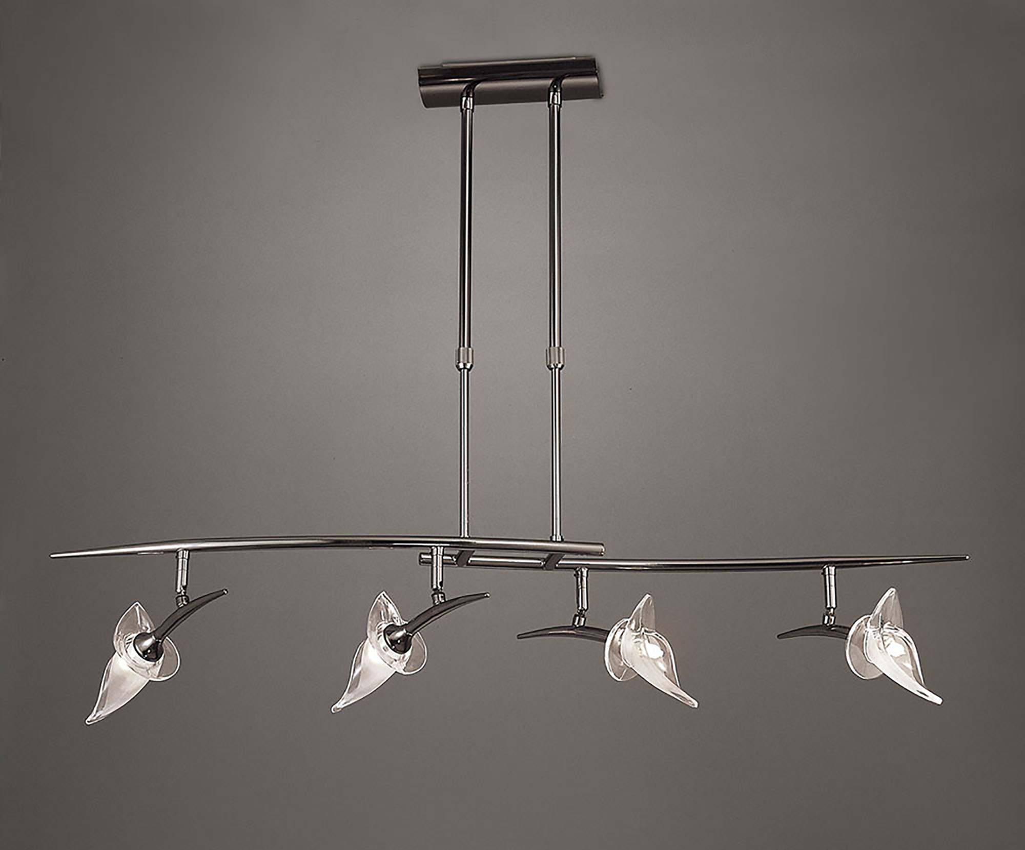 Flavia Black Chrome Ceiling Lights Mantra Linear Fittings